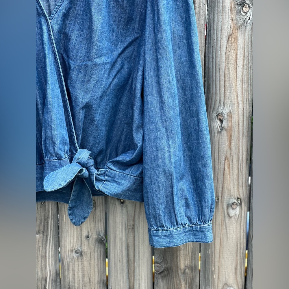 Madewell Denim Wrap Top - Picture 5 of 12